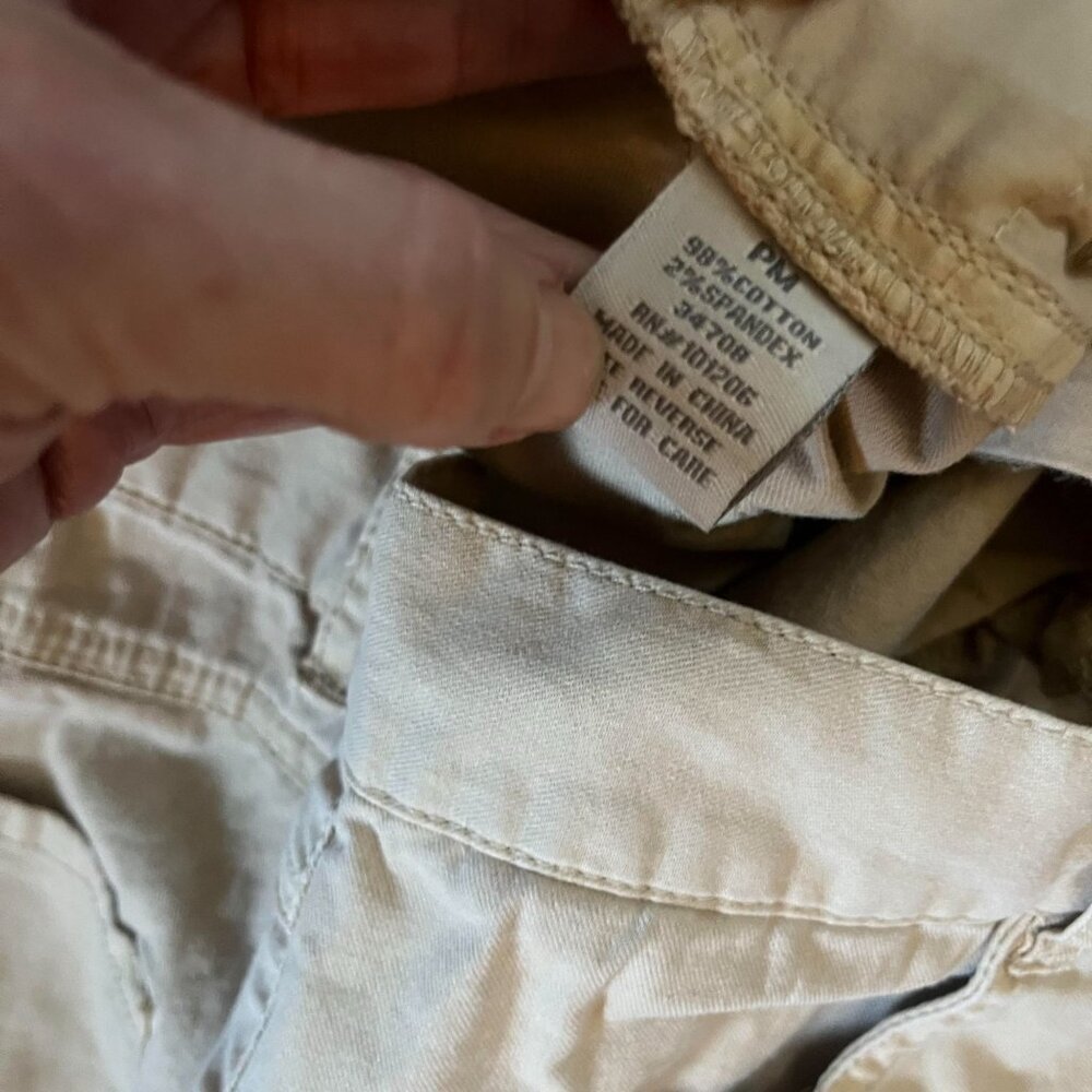 Soft Surrounding Womens Pants Beige Zip Hems Pull On Pockets Size Petit Medium - Picture 4 of 7